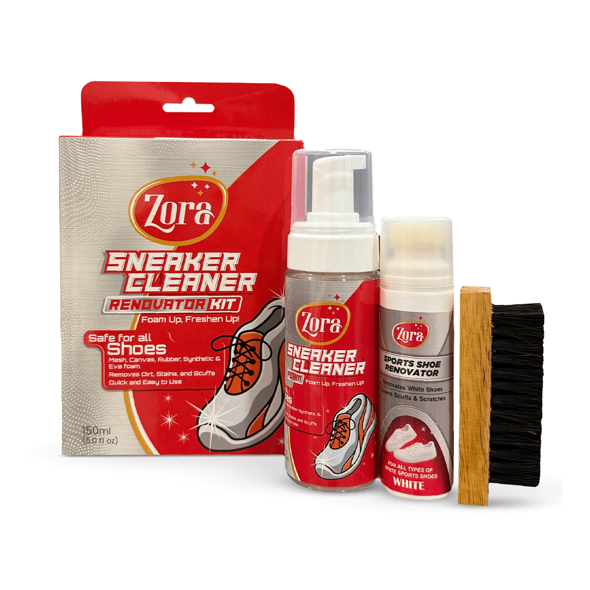 Zora Sports & Sneaker Cleaner| White Renovator Kit - Zora Shoe Care