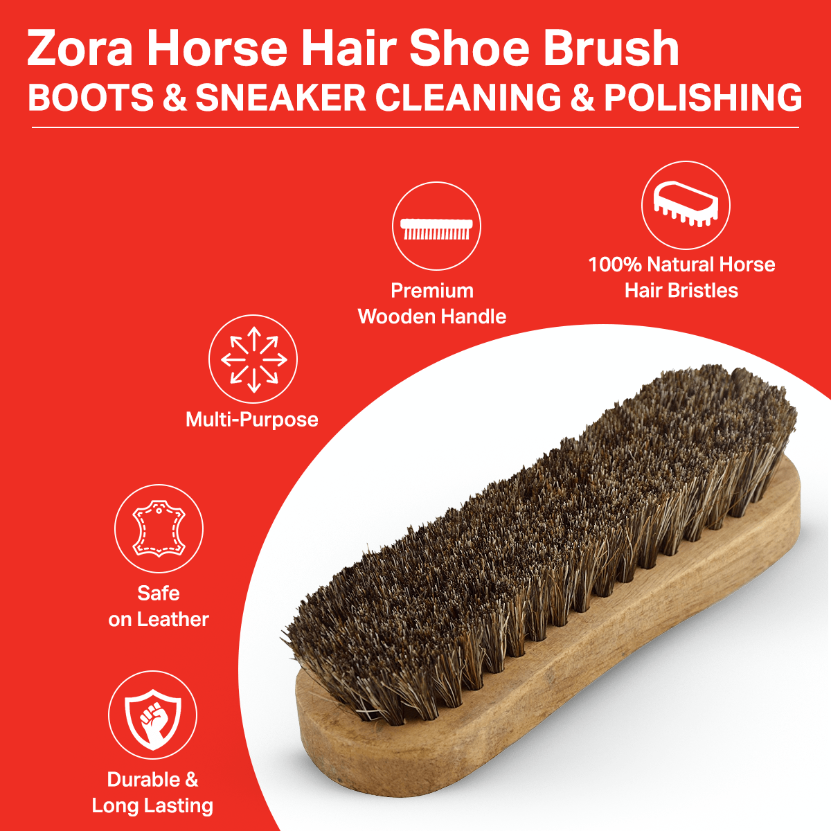 Zora Premium Horse Hair Brush - Zora Shoe Care