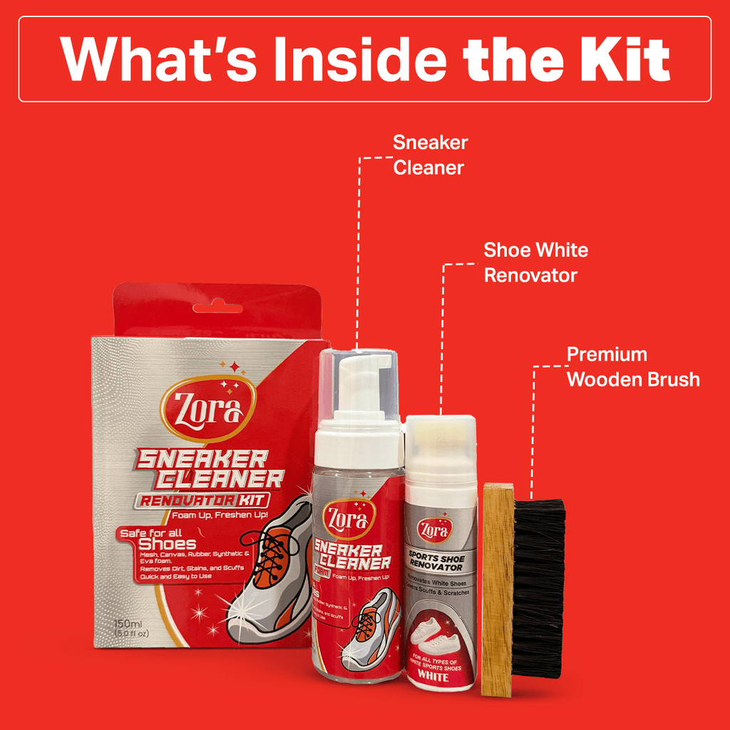 Zora Sports & Sneaker Cleaner| White Renovator Kit - Zora Shoe Care