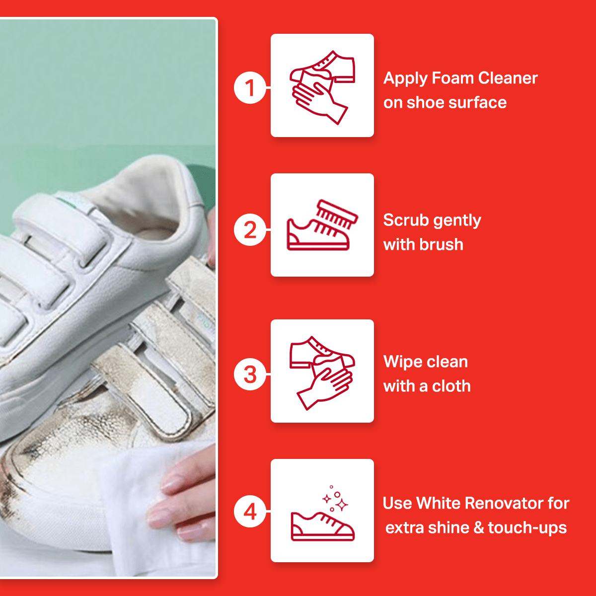 Zora Sports & Sneaker Cleaner| White Renovator Kit - Zora Shoe Care