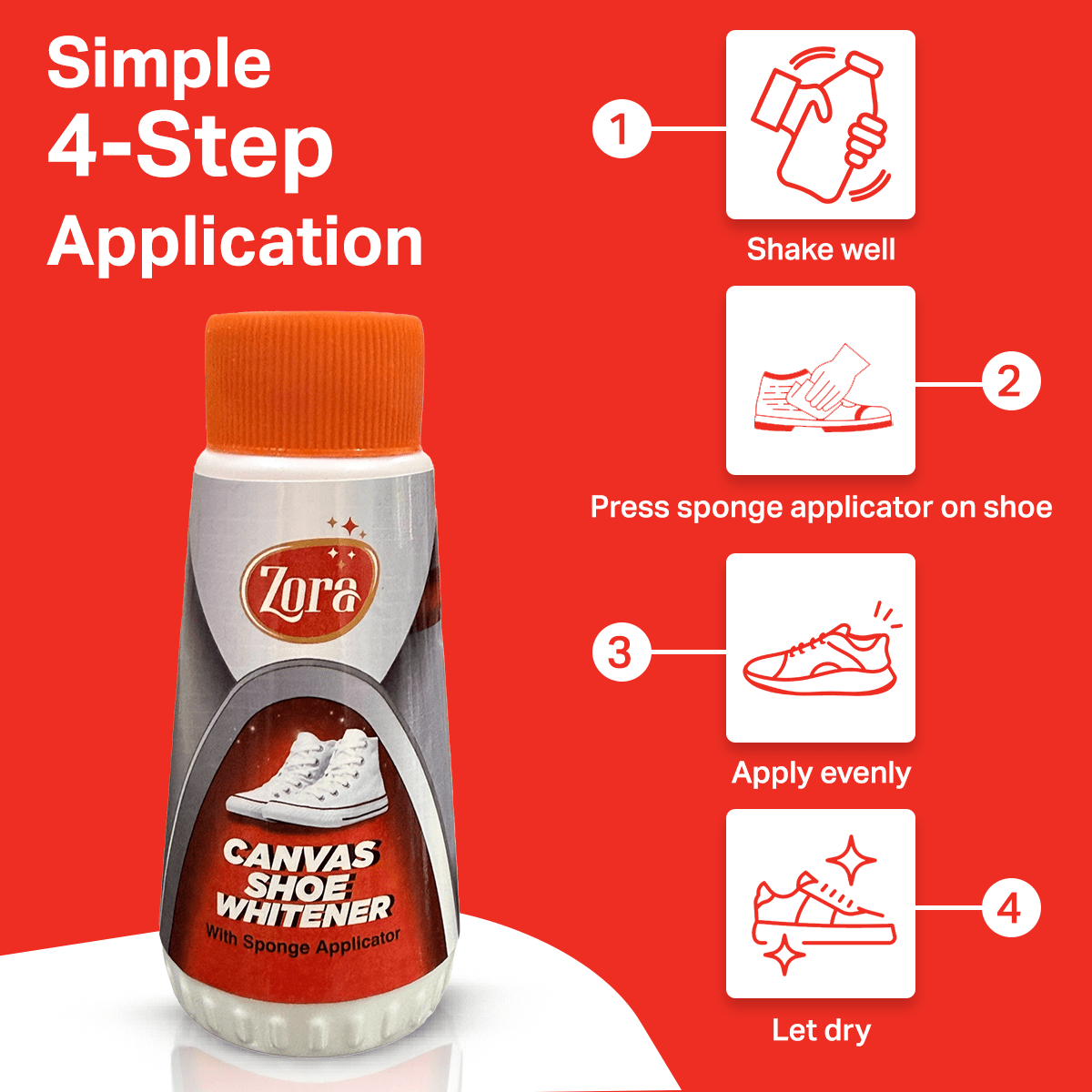 Zora Canvas Shoe Whitener Polish (Pack of 2) - Zora Shoe Care