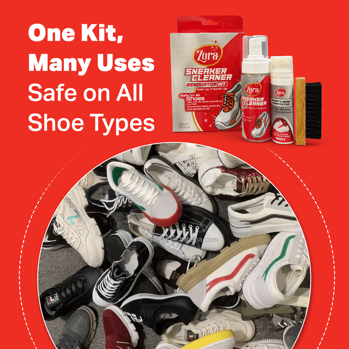 Zora Sports & Sneaker Cleaner| White Renovator Kit - Zora Shoe Care