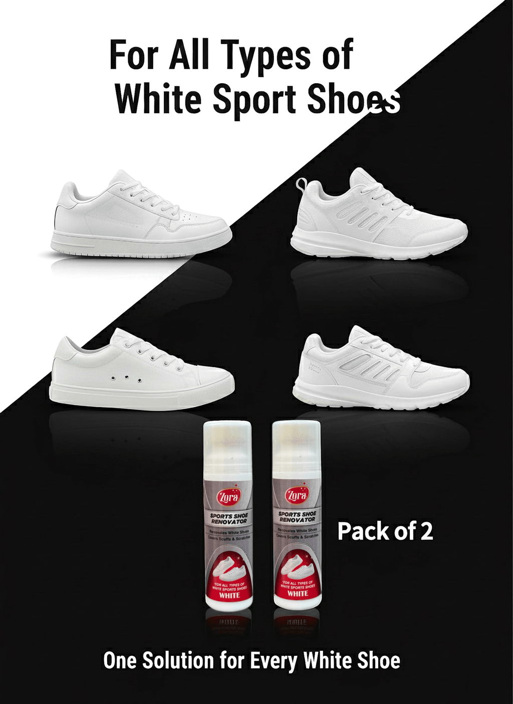 Zora White Sports & Sneaker Renovator - (Pack of 2) - Zora Shoe Care