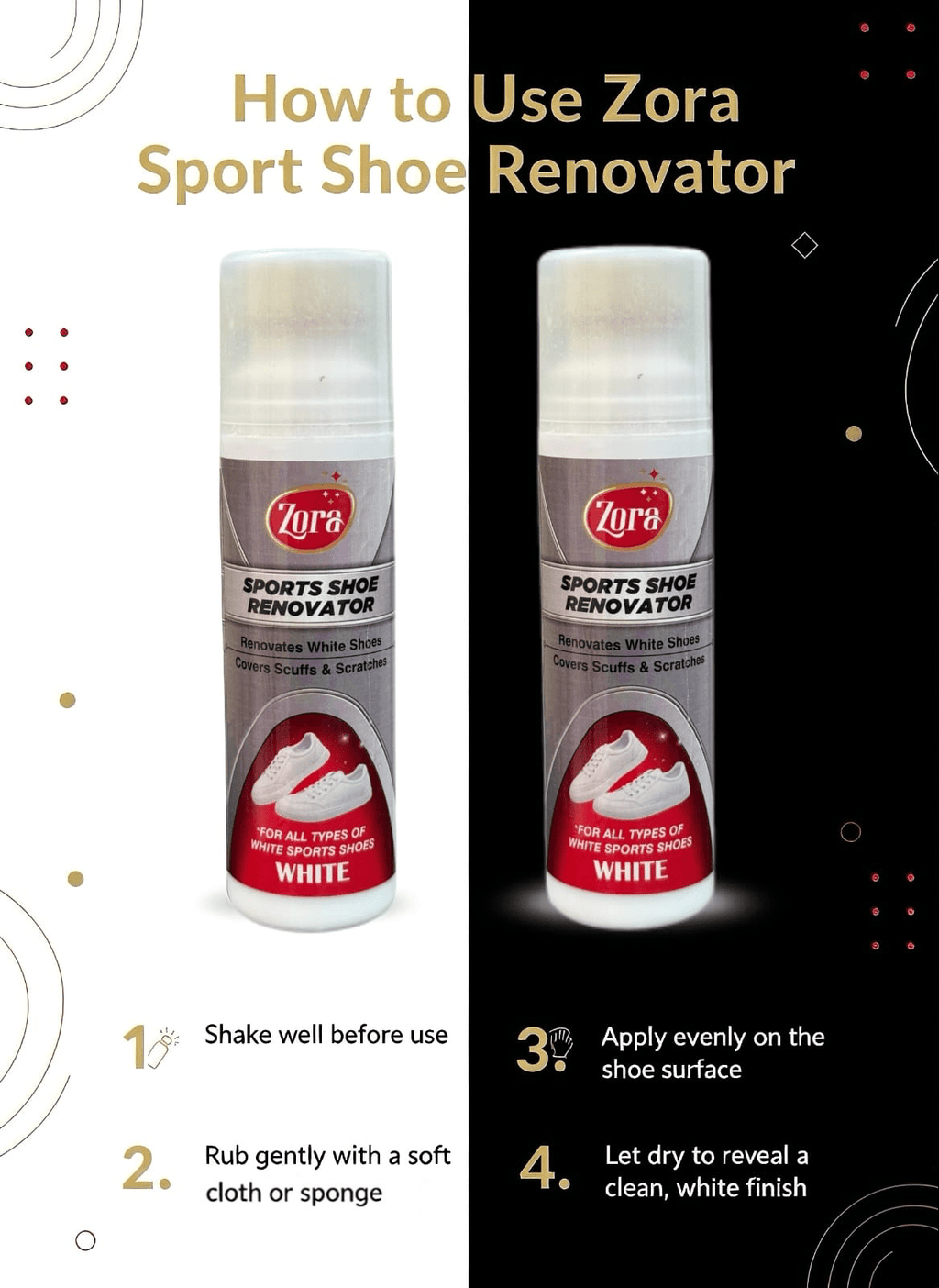 Zora White Sports & Sneaker Renovator - (Pack of 2) - Zora Shoe Care