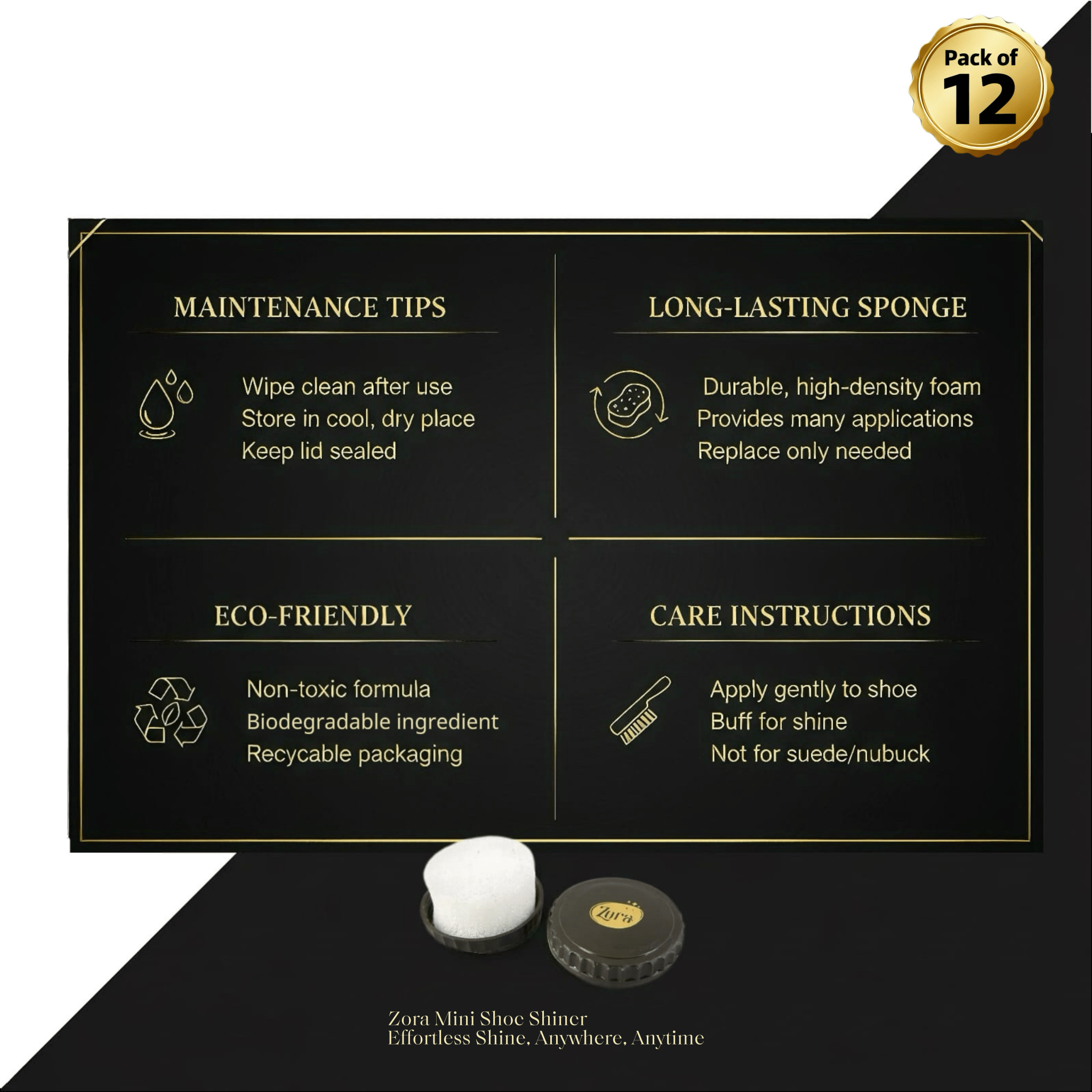 Zora Mini Shoe Shiner - Travel Kit (Natural) - Zora Shoe Care